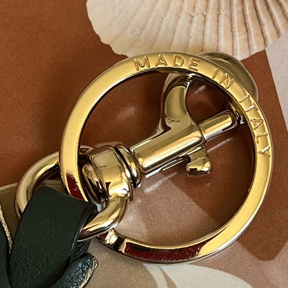 Valentino Garavani Studs Pineapple Motif Leather Key Ring Bag Charm - Picture 4 of 8